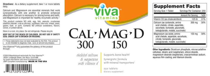 Label for Cal 300-Mag150-D
