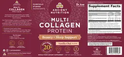 Label for Multi Collagen Protein Vanilla Chai Flavor