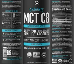 Label for Organic MCT C8 Oil Unflavored