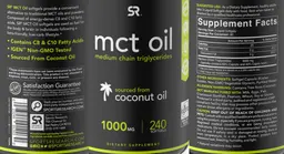 Label for MCT Oil 1000 mg