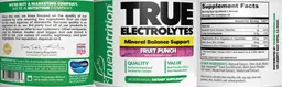 Label for True Electrolytes Fruit Punch