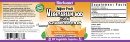 Label for Vegetarian SOD 250 IU Cantaloupe Fruit Extract