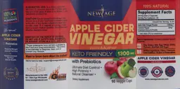 Label for Apple Cider Vinegar 1300 mg