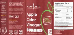 Label for Apple Cider Vinegar Gummies