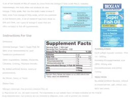 Label for One-Per-Day Super Fish Oil