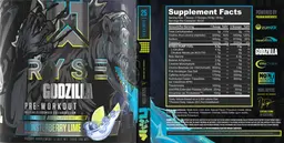 Label for Godzilla Pre-Workout Monsterberry Lime