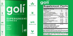 Label for Supergreens Gummies