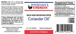 Label for Coriander Oil