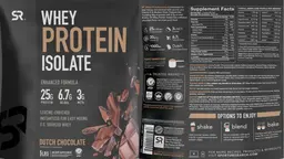 Label for Whey Protein Isolate Dutch Chocolate
