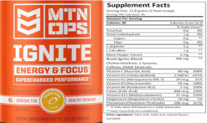 IGNITE Peach Zing Flavor