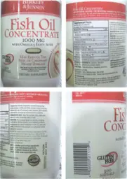 Label for Fish Oil Concentrate 1000 mg With Omega-3 Fatty Acids