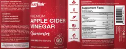 Label for Apple Cider Vinegar Gummies 1000 mg Apple Flavored