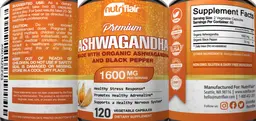 Label for Ashwagandha 1600 mg