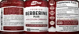 Label for Berberine Plus with Ceylon Cinnamon 1200 mg
