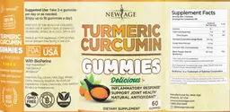 Label for Turmeric Curcumin Gummies