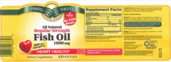 Label for Regular Strength Fish Oil 1000 mg