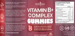 Label for Vitamin B+ Complex Gummies