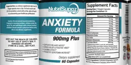 Label for Anxiety Formula 900 mg