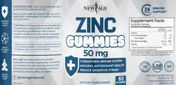 Label for Zinc Gummies 50 mg