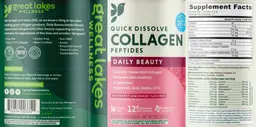 Label for Quick Dissolve Collagen Peptides Raspberry Lemonade Flavored