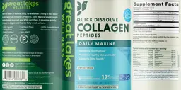 Label for Quick Dissolve Collagen Peptides Daily Marine Unflavored