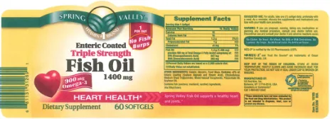 Label for Fish Oil 1400 mg