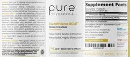 Label for Glutathione Gold 200 mg