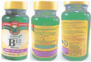 Label for Timed Release B12 Vitamin 1000 mcg