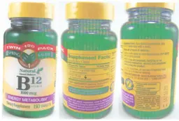 Label for Timed Release B12 Vitamin 1000 mcg