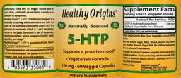 Label for 5-HTP 100 mg
