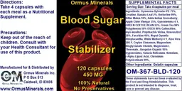 Label for Blood Sugar Stabilizer