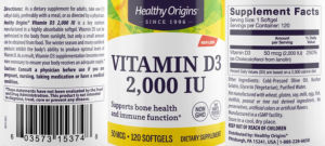 Vitamin D3 2,000 IU 50 mcg