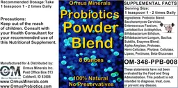 Label for Probiotics Powder Blend