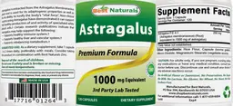 Label for Astragalus 1000 mg