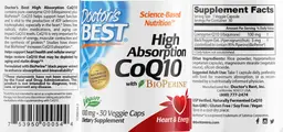 Label for High Absorption CoQ10 100 mg with BioPerine