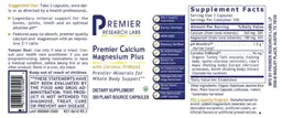 Label for Premier Calcium Magnesium Plus