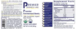 Label for Premier Fermented Beets