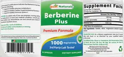Label for Berberine Plus 1000 mg