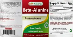 Label for Beta-Alanine Pure Powder