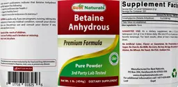 Label for Betaine Anhydrous Pure Powder