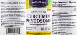 Label for Curcumin Phytosome 500 mg