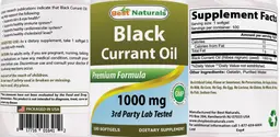 Label for Black Currant Oil 1000 mg