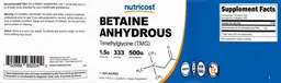 Label for Betaine Anhydrous 1.5 g Unflavored