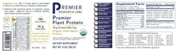 Label for Premier Plant Protein