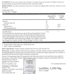 Label for Lecithin 1,200 mg