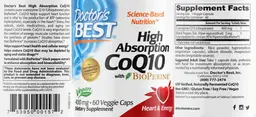 Label for High Absorption CoQ10 400 mg
