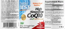 Label for High Absorption CoQ10 100 mg