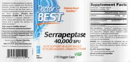 Label for Serrapeptase 40,000 SPU
