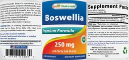 Label for Boswellia 250 mg