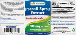 Label for Broccoli Sprout Extract 1000 mg